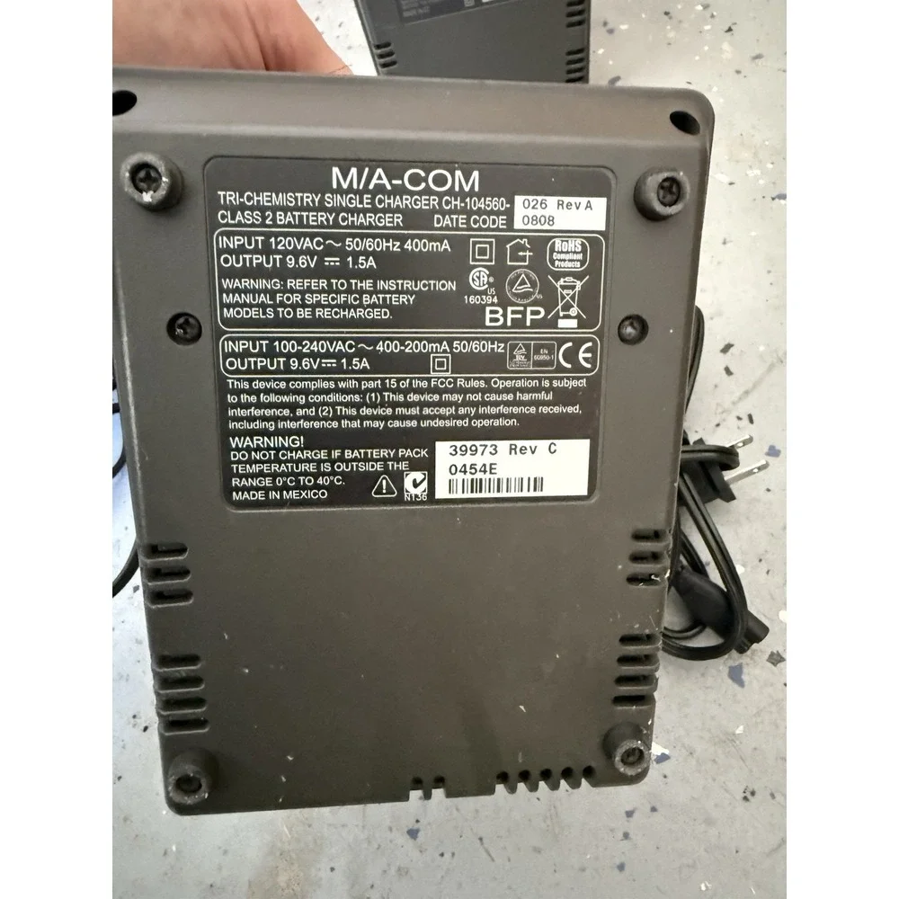 MA-Com Tri-Chemistry Desk Single Battery Charger‎ CH-104560-026 w/ Power Cable